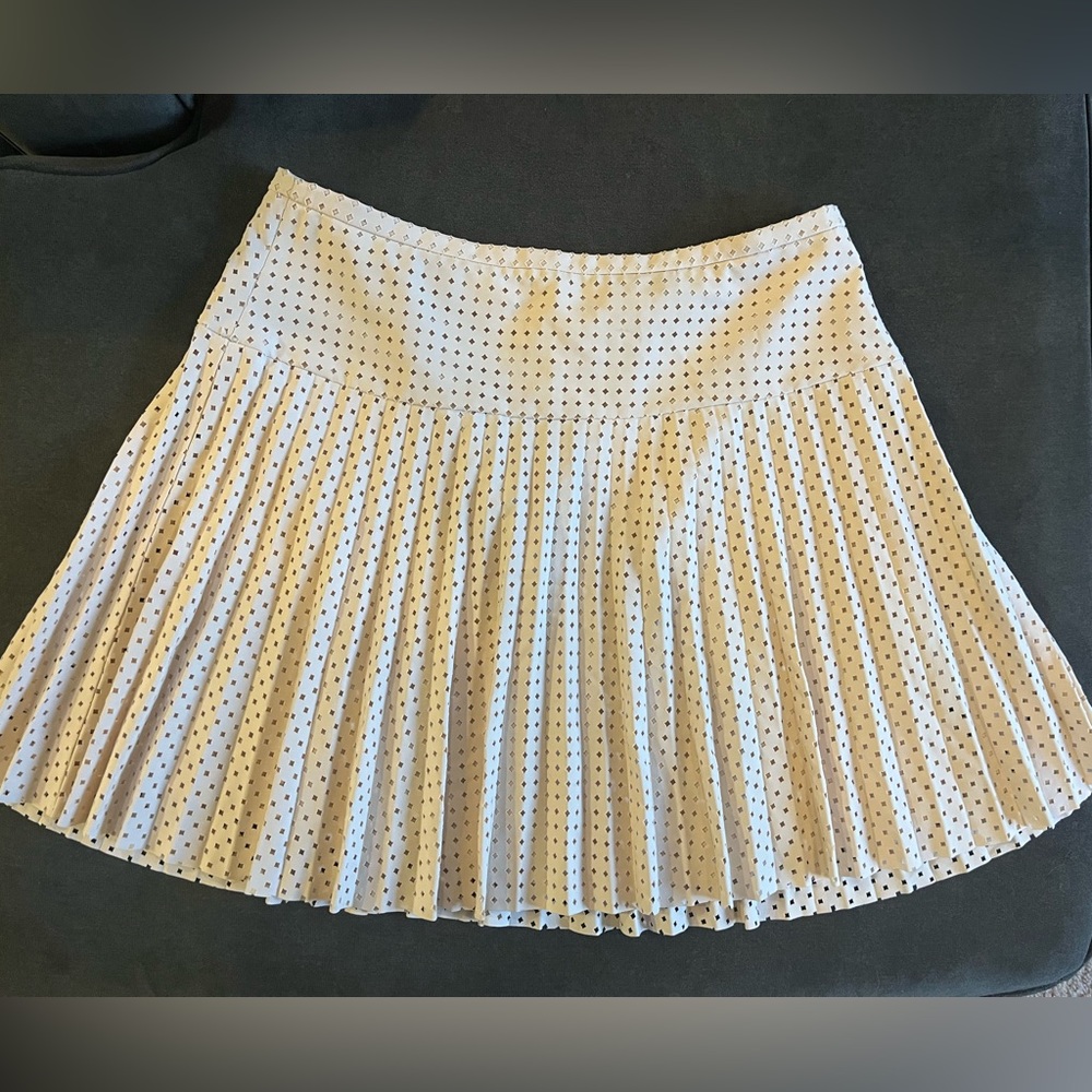 J Crew Eyelet Laser-cut Mini Skater Skirt (Blush Pink, Size 12 with Zipper)